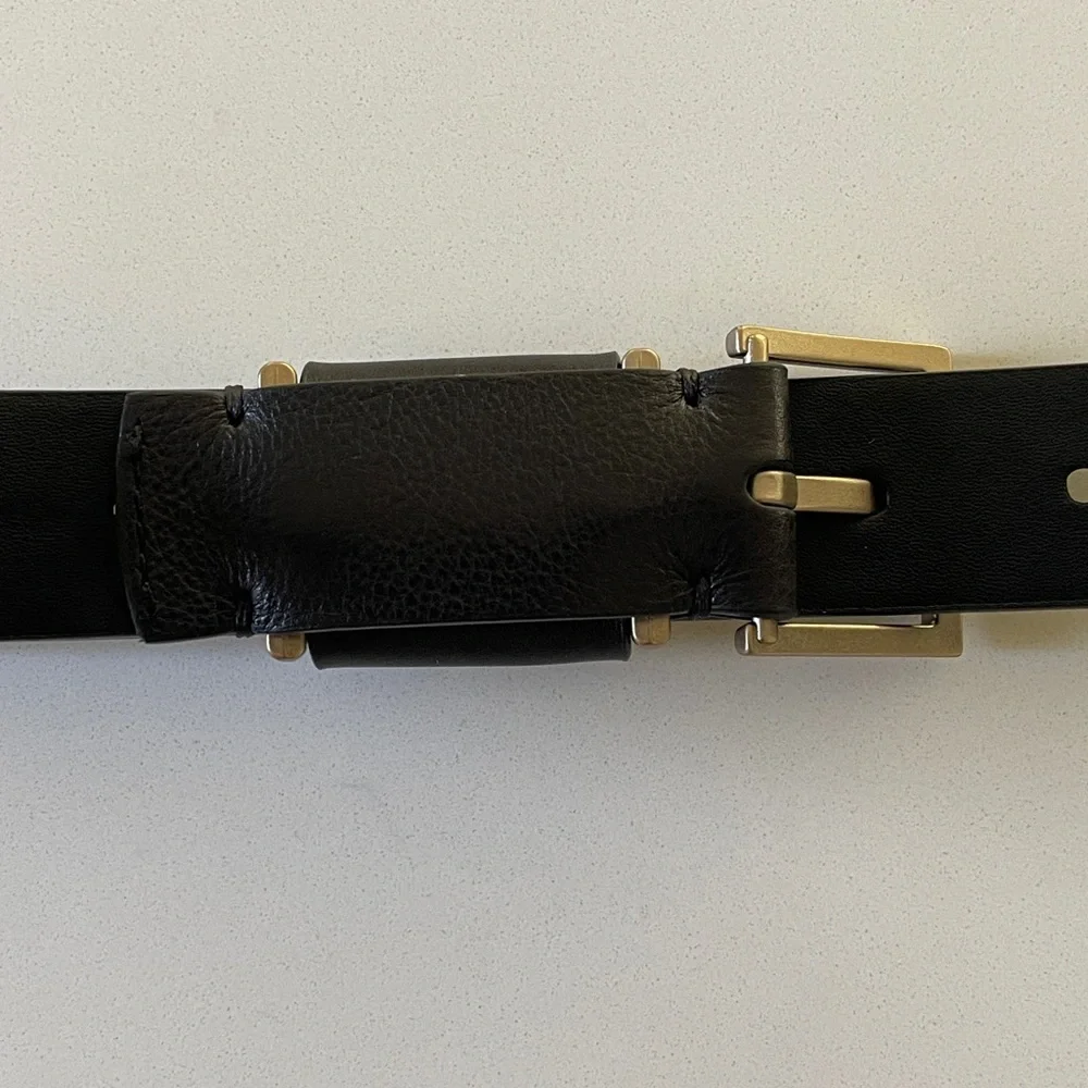 All Saints Black Leather Belt - Picture 7 of 11